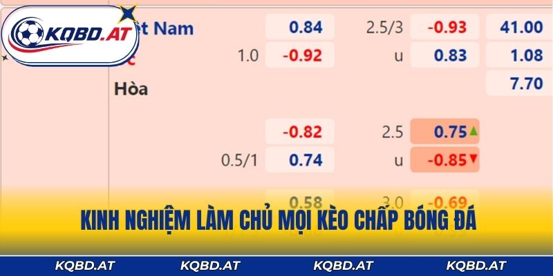 Kinh nghiệm làm chủ mọi kèo chấp bóng đá