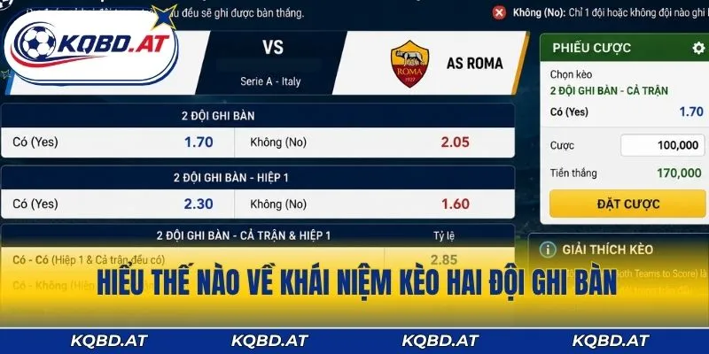 Hiểu thế nào về khái niệm kèo hai đội ghi bàn
